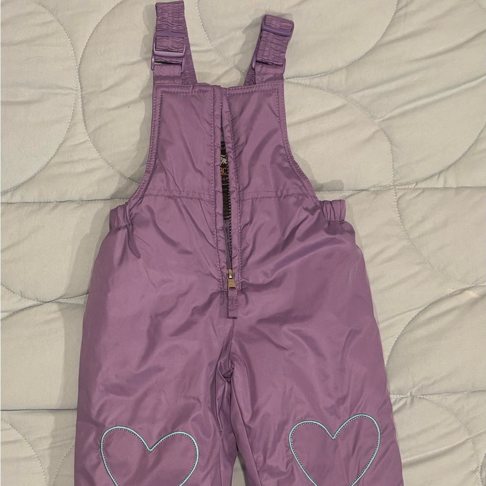 Pacific Trail Lavender Kids Overalls with Heart Details, size 18months